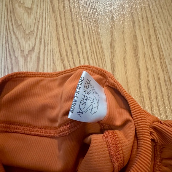 Orange Ribbed Girl’s Dance Set - Picture 3 of 4